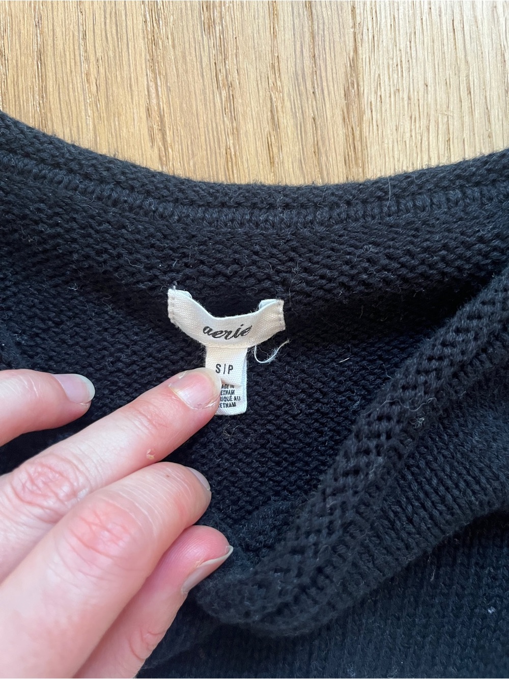 aerie Black and White Striped Crewneck Sweater - Picture 2 of 3
